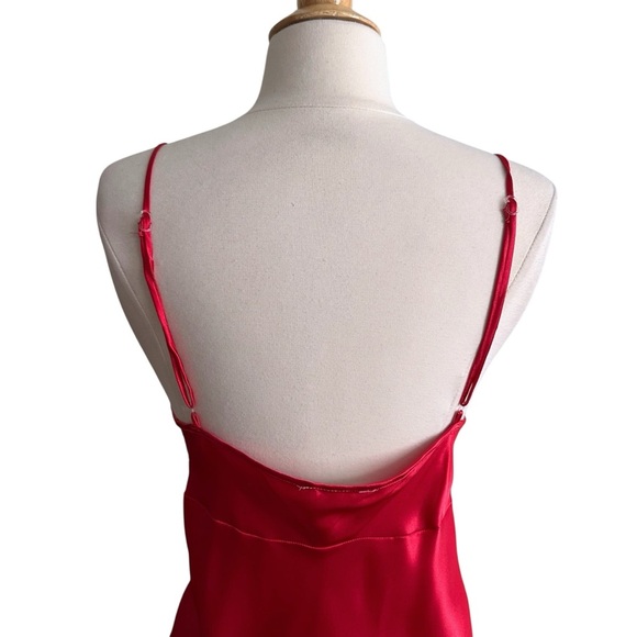 CINEMA ETOILE Red Satin Black Lace Slip Dress Lingerie Whimsigoth - Picture 8 of 13